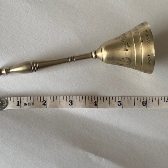 Vintage Brass Bell Etched. 6 Inch. Great tone - Picture 6 of 7